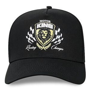 NWT Wembley Men’s Black Motor King Embroidered Baseball Cap - Snap Back